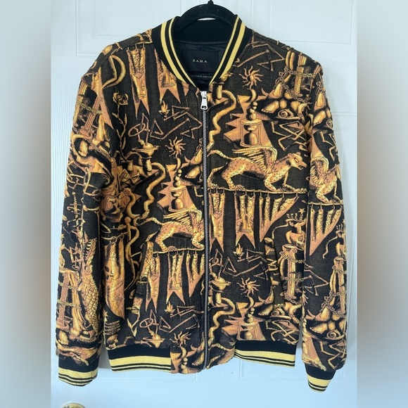 Zara JACQUARD BOMBER JACKET - Picture 15 of 15